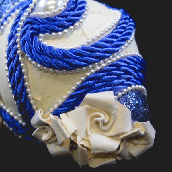 Pallina Bianca Cordone Blu Spirali - immagine 4